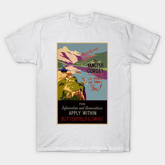 Yangtsze Gorges travel poster T-Shirt by Yaelledark